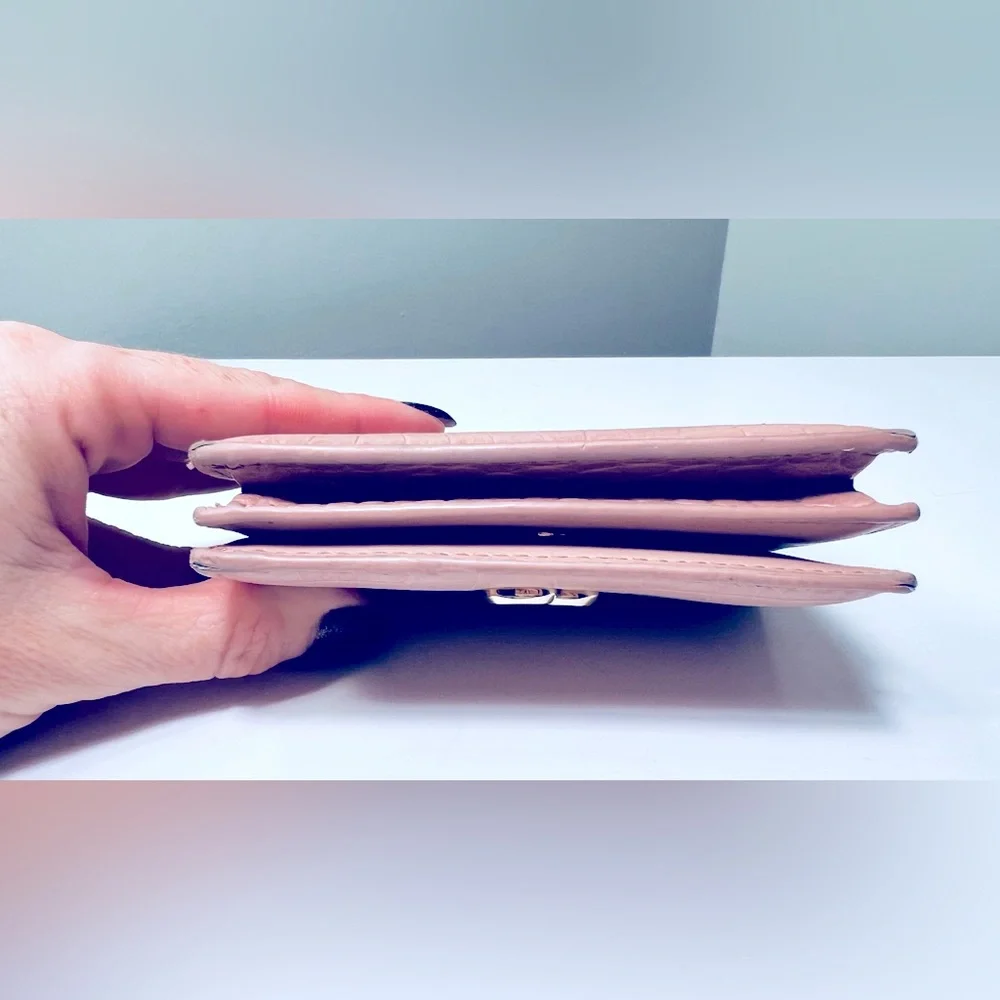 Jimmy Choo Blush Pink Croc-Embossed Wallet